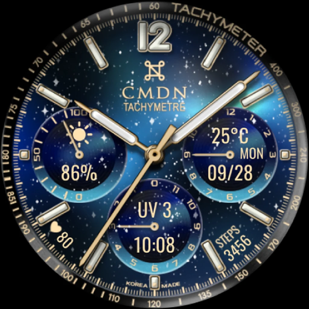 Racing Chronograph 04 — Night-sky blue · Gold