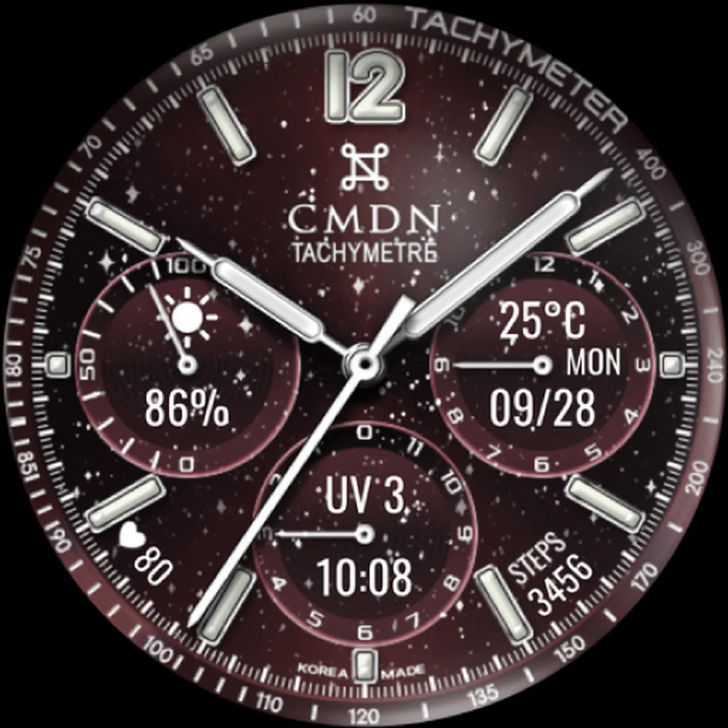 Racing Chronograph 04 — Burgundy · Silver